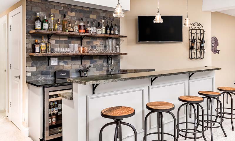 Garage conversion into a custom bar